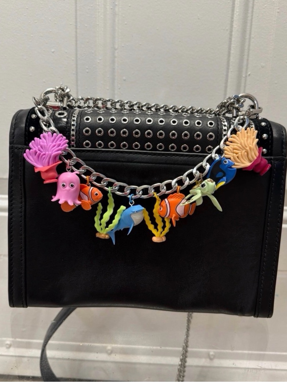 NEW Handmade Disney Finding Nemo 12” Silver Flat Metal Purse Chain